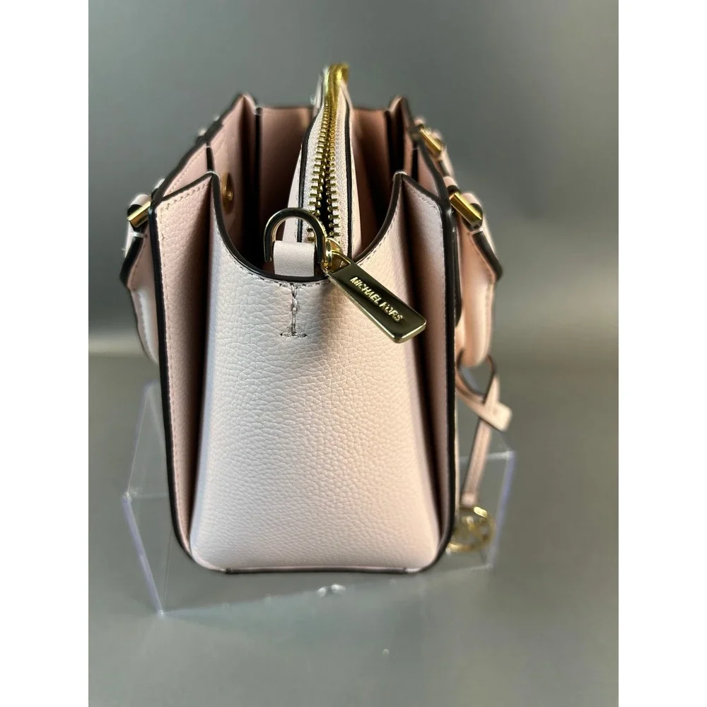 Michael Kors Pink Pebbled Leather Satchel and Dome Pouch 2-in-1 Handbag Set
